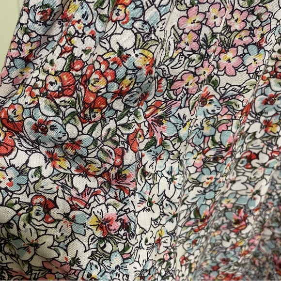 Sky and Sand Floral Lace Trim Tie Waist Puff Sleeve Long Maxi Dress Plus 2X - Picture 10 of 10